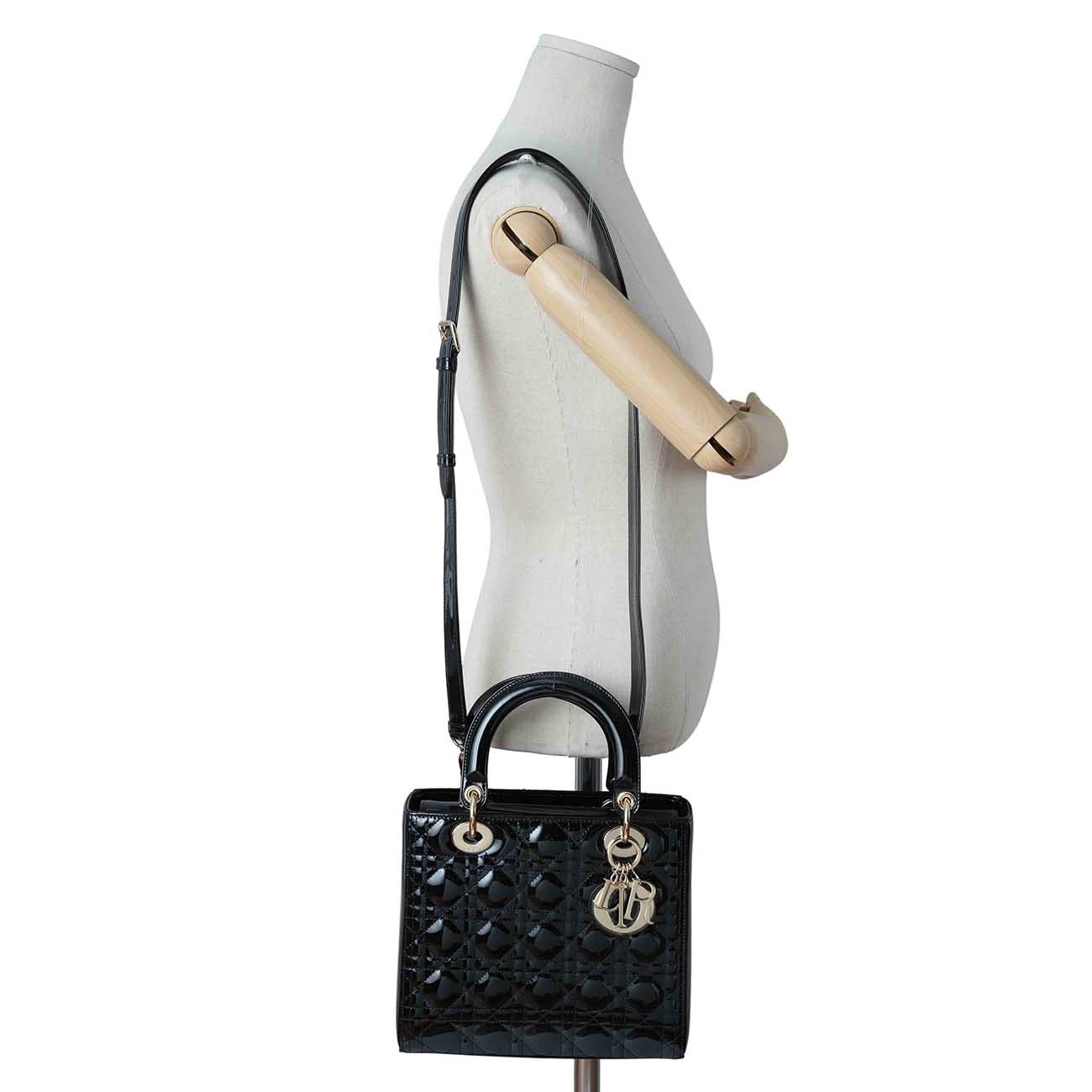CHRISTIAN DIOR(USED)크리스찬디올 페이던트 레이디디올 미듐 토트 겸 숄더백
